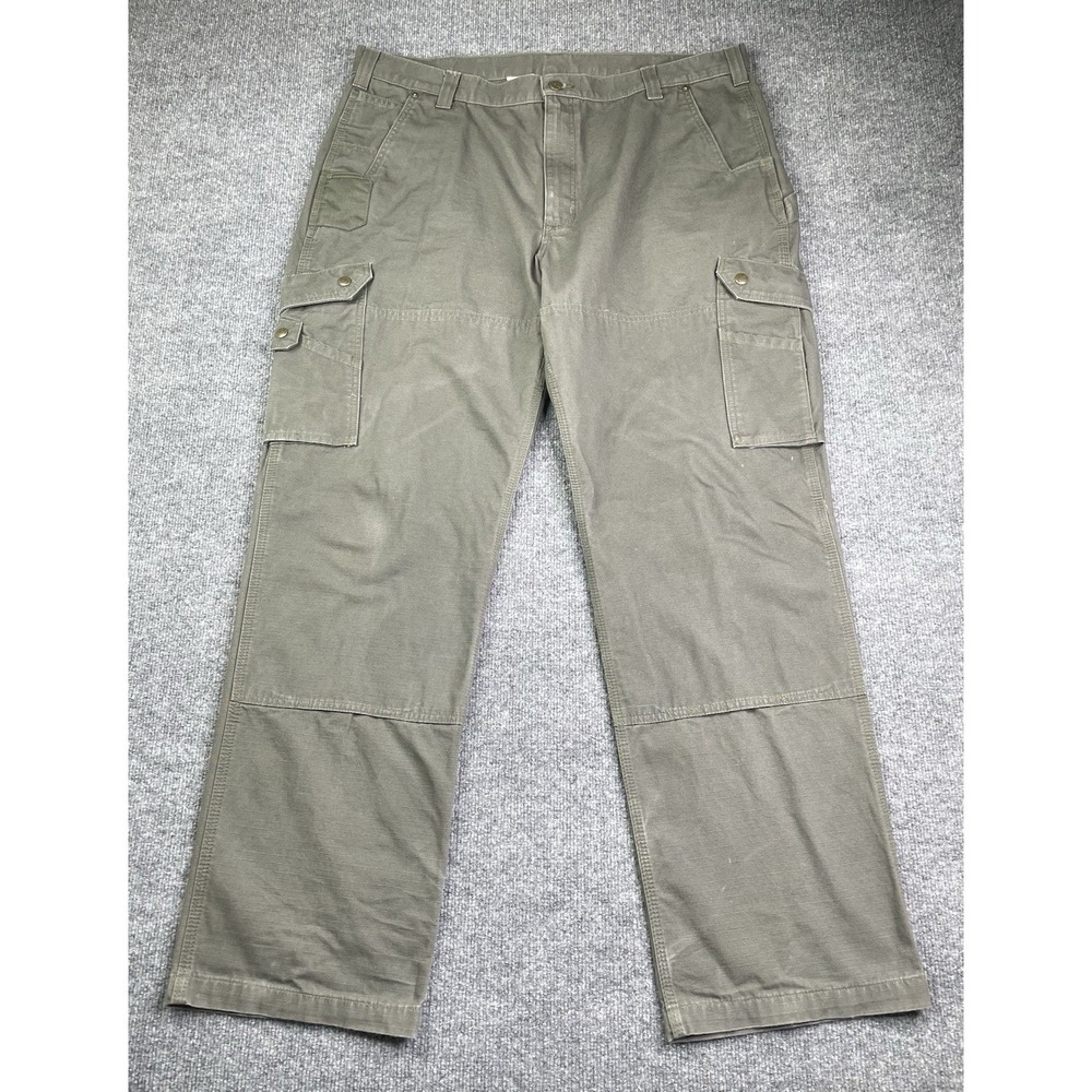 Carhartt Cargo Pants Mens‎ 42x32 Olive Green Ripstop Work Trousers
